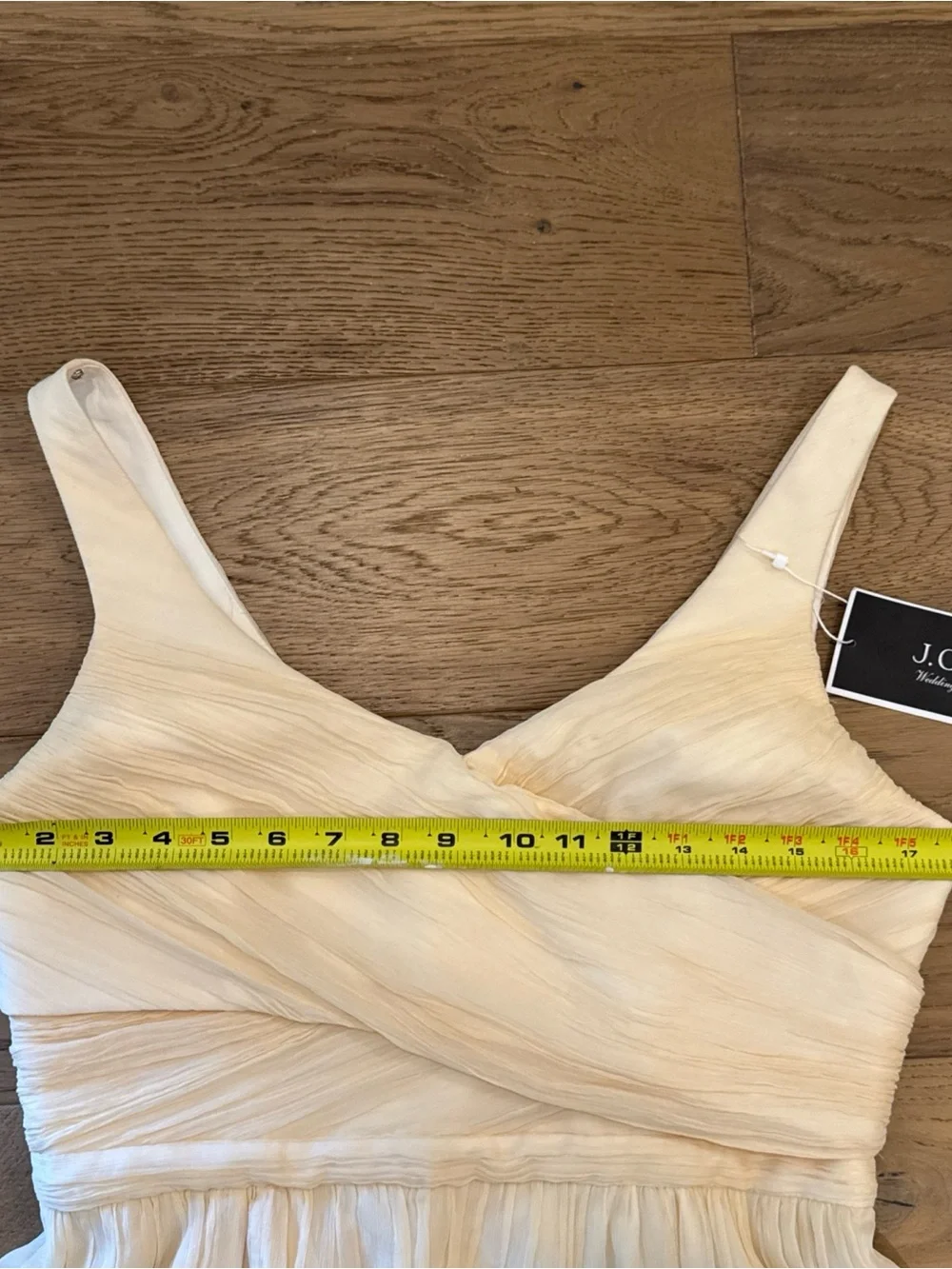 NWT J.Crew Silk Chiffon Bridesmaid Dress Champagne Pleated Size 10 Knee Length